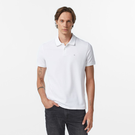 Calvin Klein Refined Pique Tipped Classic Erkek Beyaz Polo Calvin Klein Refined Pique Tipped Classic Erkek Beyaz Polo