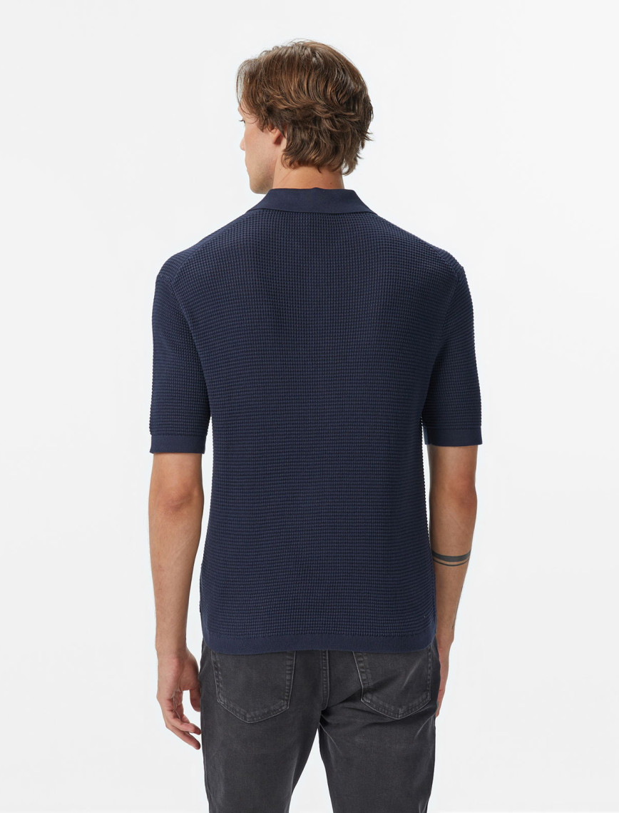 Calvin Klein Cotton Erkek Mavi Triko Calvin Klein Cotton Erkek Mavi Triko