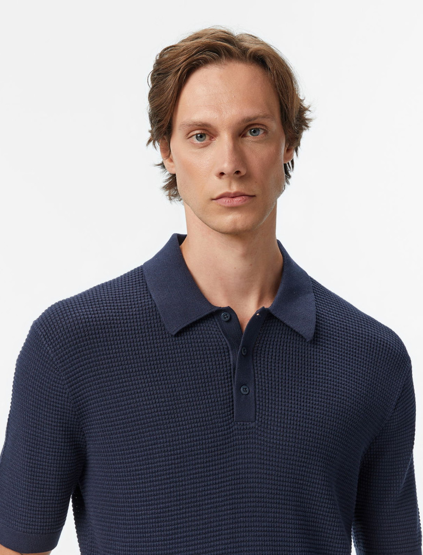 Calvin Klein Cotton Erkek Mavi Triko Calvin Klein Cotton Erkek Mavi Triko