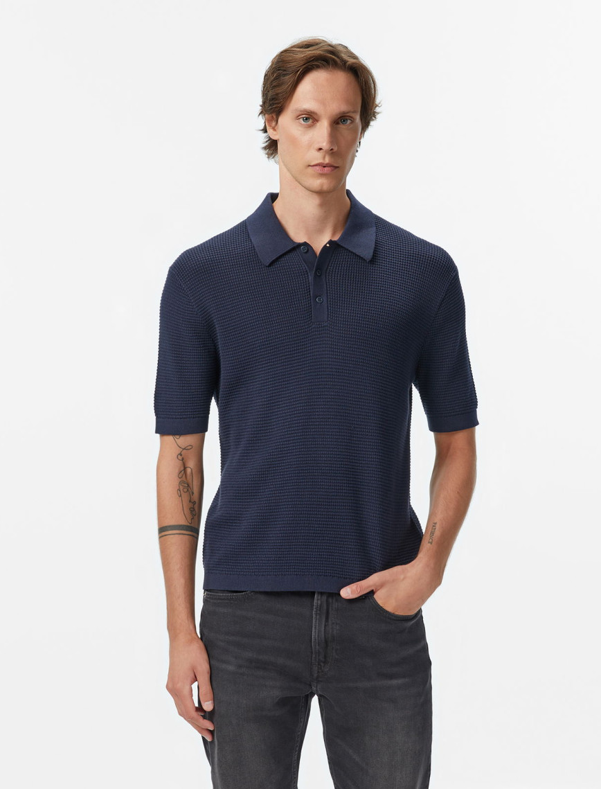 Calvin Klein Cotton Erkek Mavi Triko Calvin Klein Cotton Erkek Mavi Triko