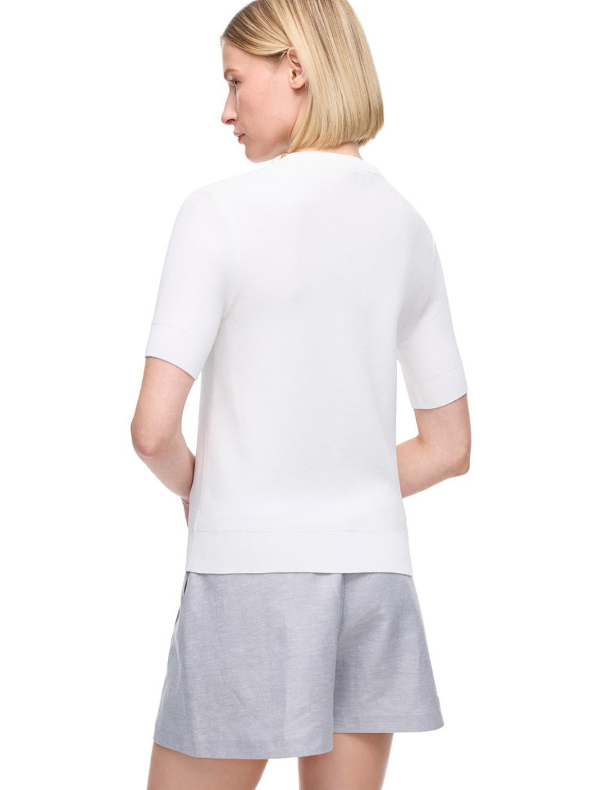 Ekru Viskoz Karışımlı Triko Kazak Ekru Viskoz Karışımlı Triko Kazak