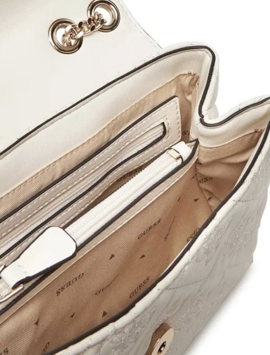 Guess Adelasia Kadın Beyaz Omuz Çantası Guess Adelasia Kadın Beyaz Omuz Çantası