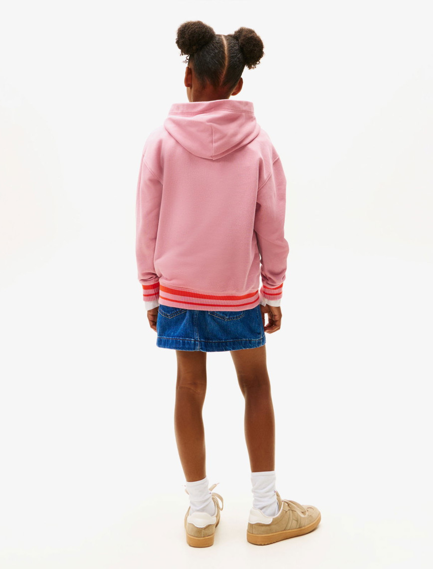 Tommy Hilfiger Mini Logo Çocuk Pembe Hoodie Tommy Hilfiger Mini Logo Çocuk Pembe Hoodie
