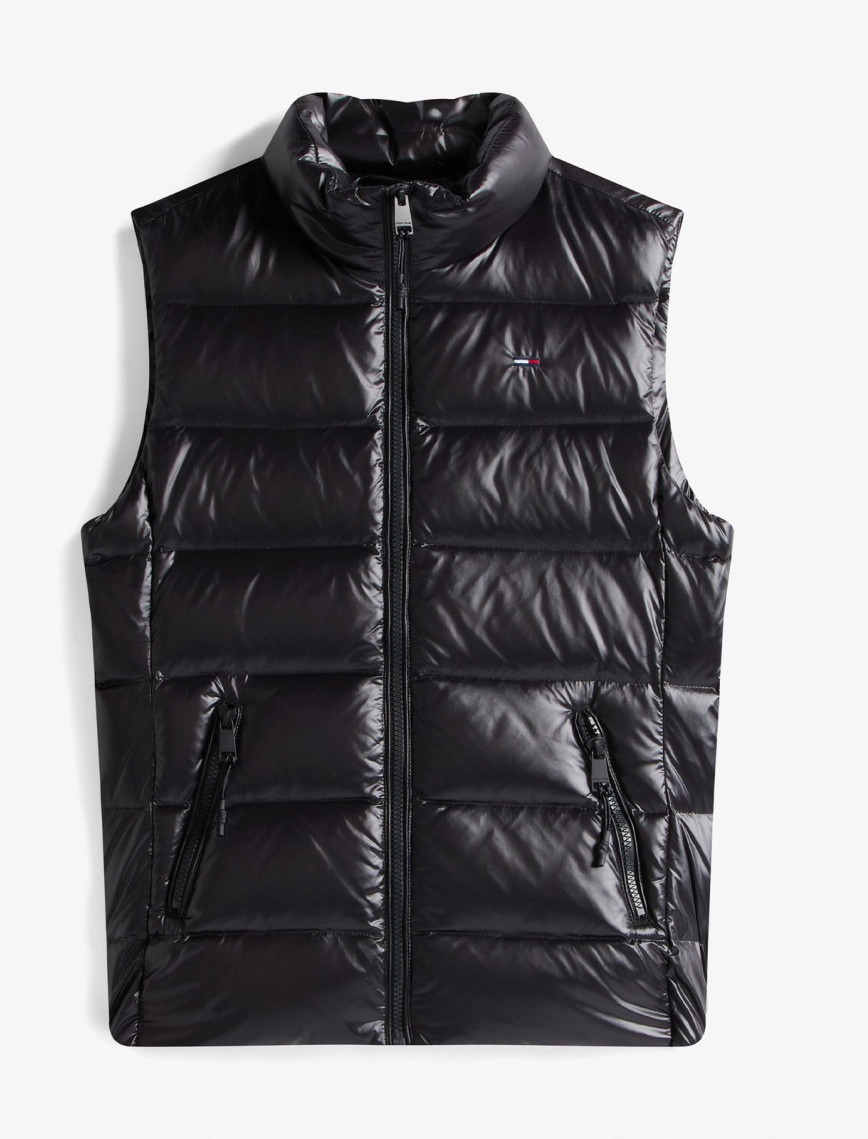 Tommy Jeans Slim Zip Print Down Kadın Siyah Yelek Tommy Jeans Slim Zip Print Down Kadın Siyah Yelek