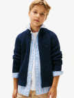Tommy Hilfiger Half Cardigan Full Zip Çocuk Mavi Triko Ceket Tommy Hilfiger Half Cardigan Full Zip Çocuk Mavi Triko Ceket