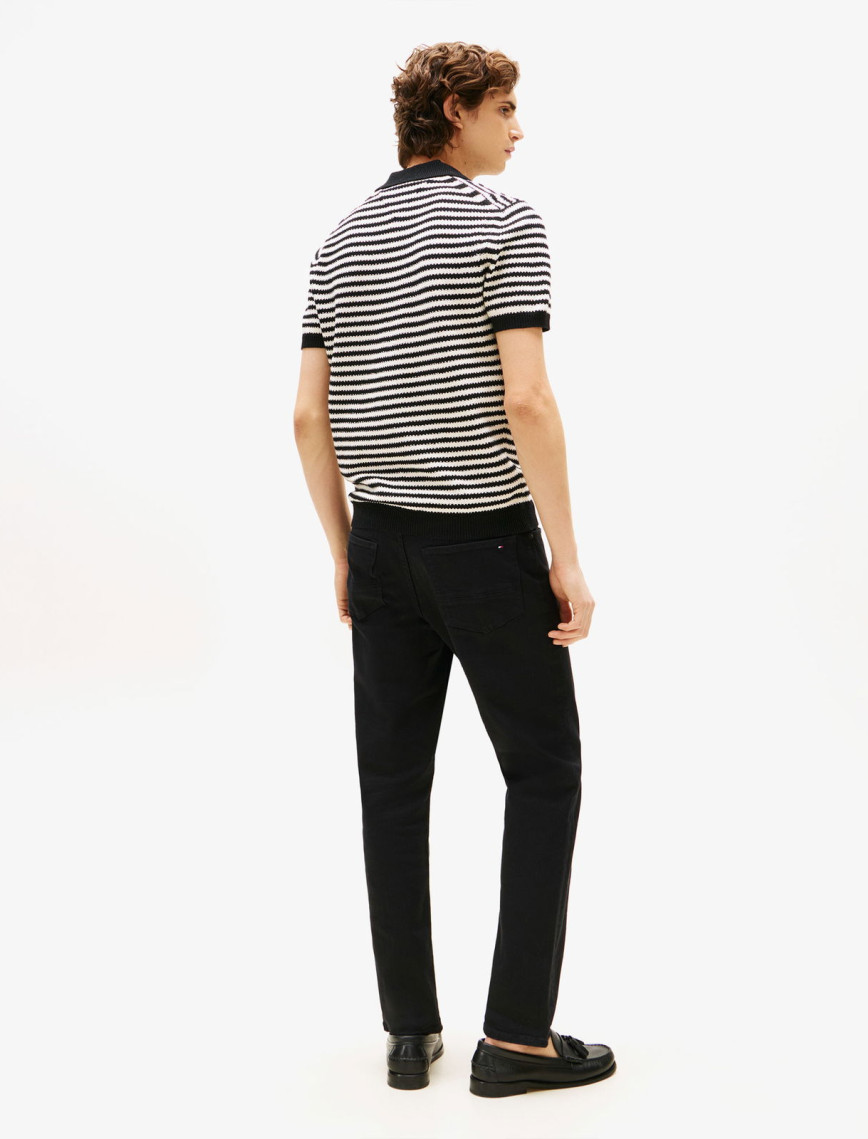 Tommy Hilfiger Knitted Textured Erkek Mavi Triko Polo Tommy Hilfiger Knitted Textured Erkek Mavi Triko Polo