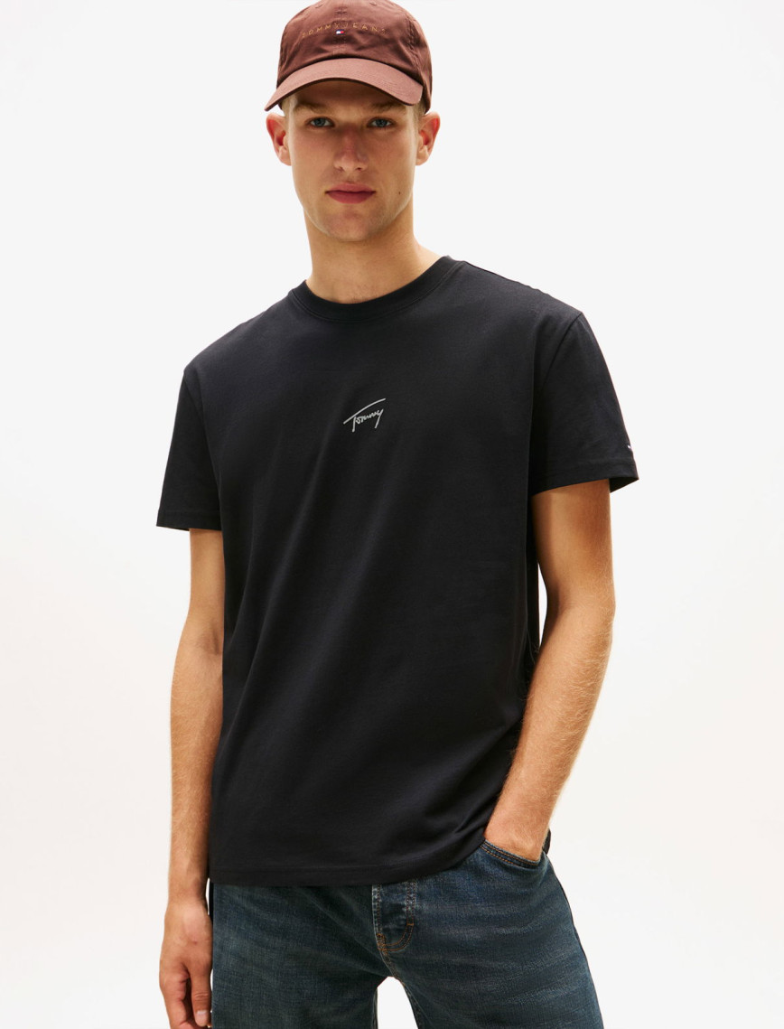 Tommy Jeans Regular Tonal Signature Erkek Siyah T-Shirt Tommy Jeans Regular Tonal Signature Erkek Siyah T-Shirt