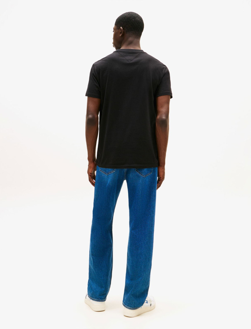 Tommy Jeans Slim Linear Chest Erkek Siyah T-Shirt Tommy Jeans Slim Linear Chest Erkek Siyah T-Shirt