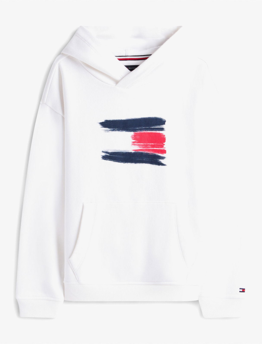 Tommy Hilfiger Flag Çocuk Beyaz Hoodie Tommy Hilfiger Flag Çocuk Beyaz Hoodie