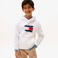 Tommy Hilfiger Flag Çocuk Beyaz Hoodie Tommy Hilfiger Flag Çocuk Beyaz Hoodie