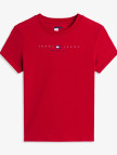 Tommy Jeans Slim Linear Kadın Kırmızı T-Shirt