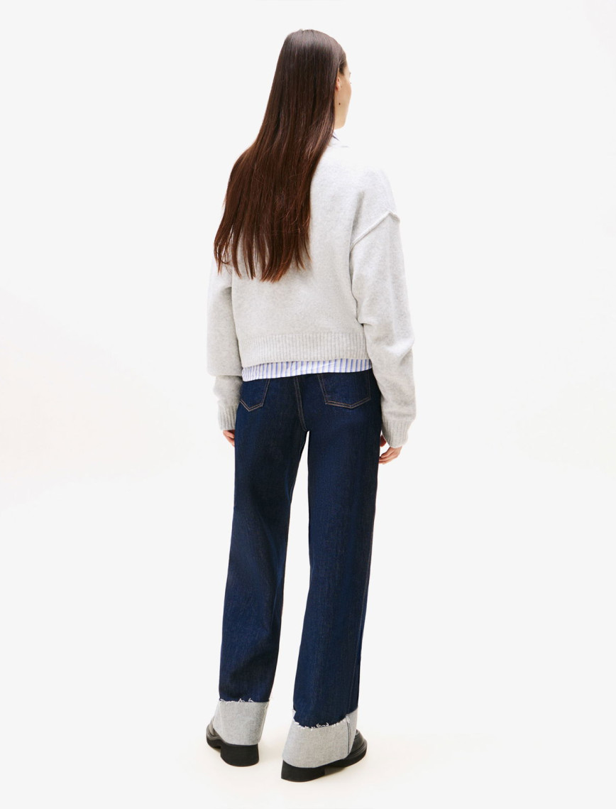 Tommy Jeans Varsity Kadın Gri Kazak Tommy Jeans Varsity Kadın Gri Kazak