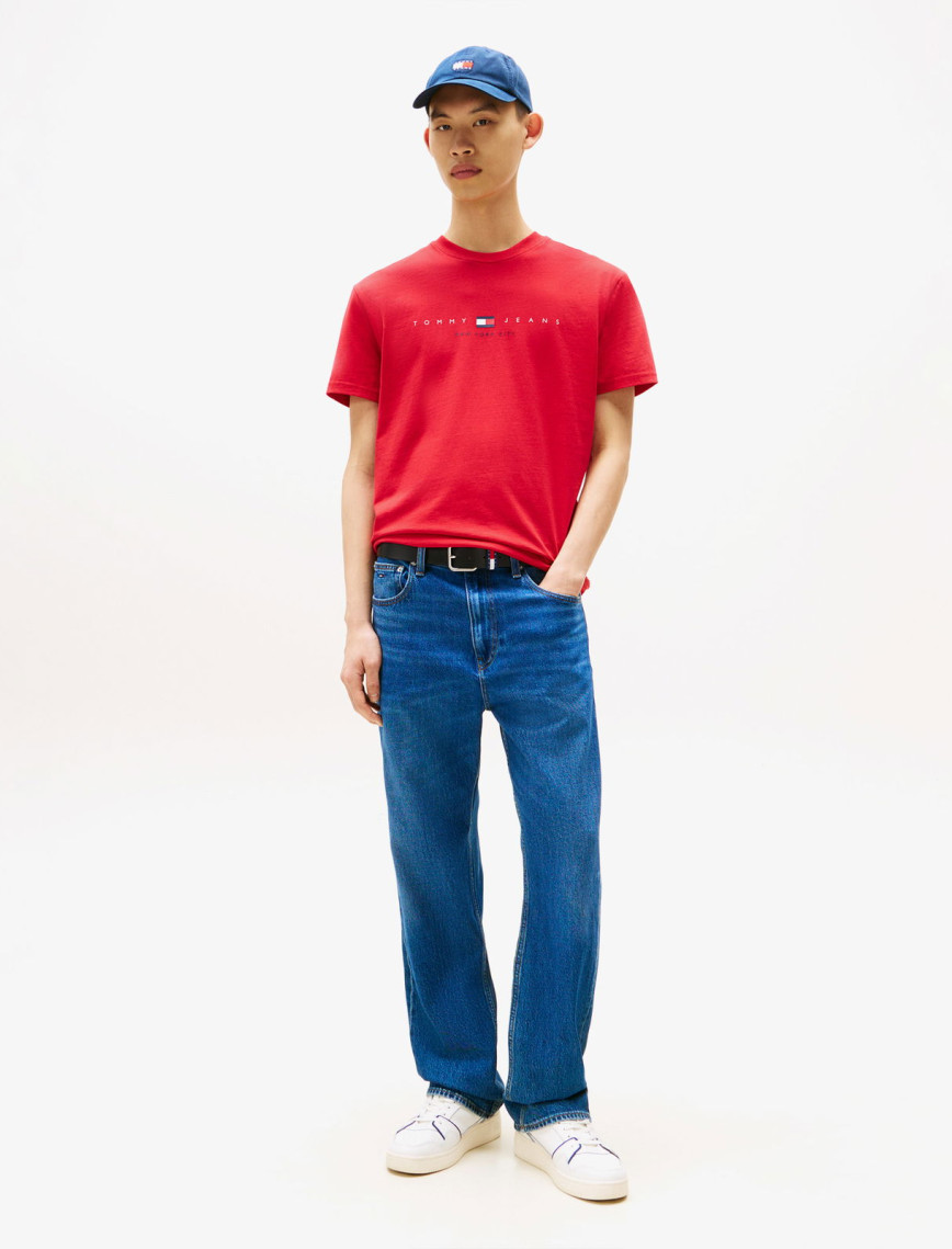 Tommy Jeans Regular Flag Linear Erkek Kırmızı T-Shirt Tommy Jeans Regular Flag Linear Erkek Kırmızı T-Shirt