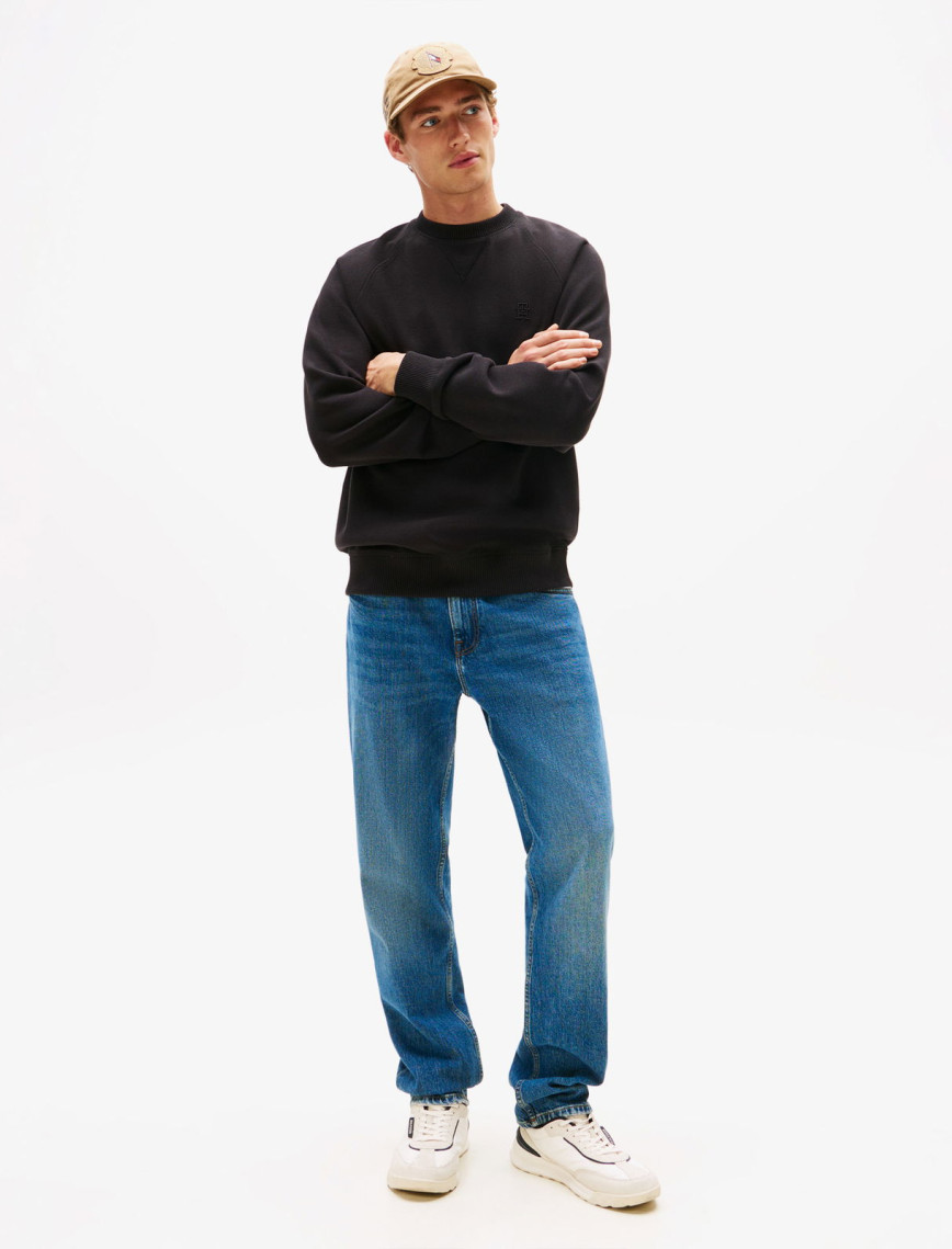 Tommy Hilfiger Monogram Erkek Siyah Sweatshirt Tommy Hilfiger Monogram Erkek Siyah Sweatshirt