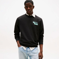 Tommy Jeans Regular Stack Erkek Siyah Sweatshirt Tommy Jeans Regular Stack Erkek Siyah Sweatshirt