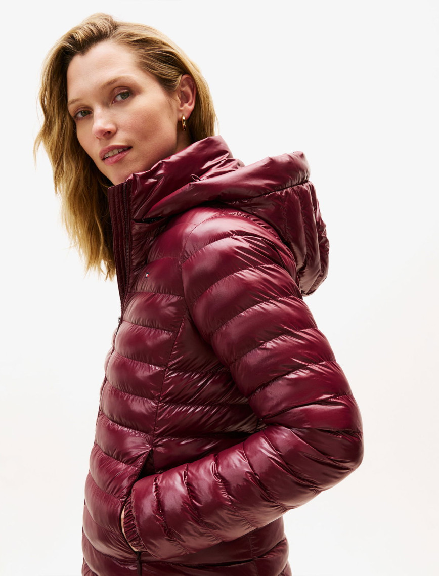 Tommy Hilfiger Padded Slim Kadın Kırmızı Puffer Mont Tommy Hilfiger Padded Slim Kadın Kırmızı Puffer Mont