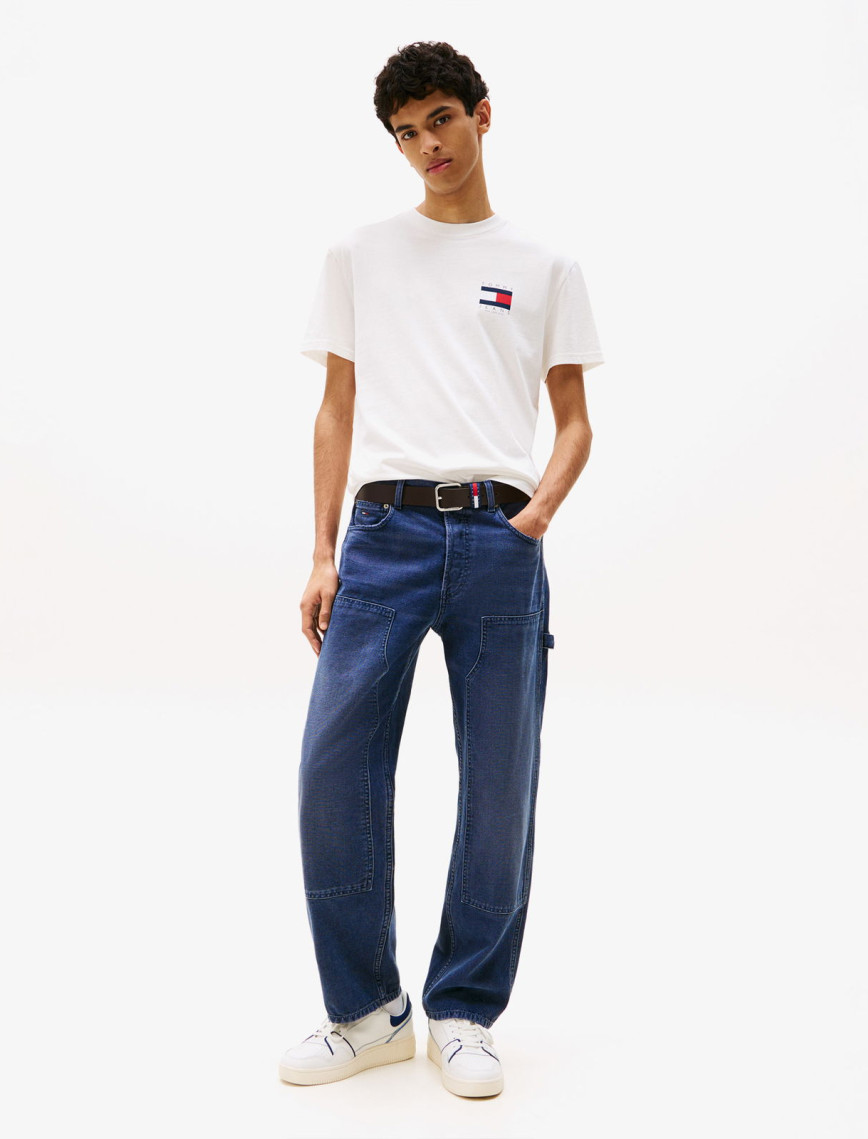 Tommy Jeans Regular Flag Erkek Beyaz T-Shirt Tommy Jeans Regular Flag Erkek Beyaz T-Shirt