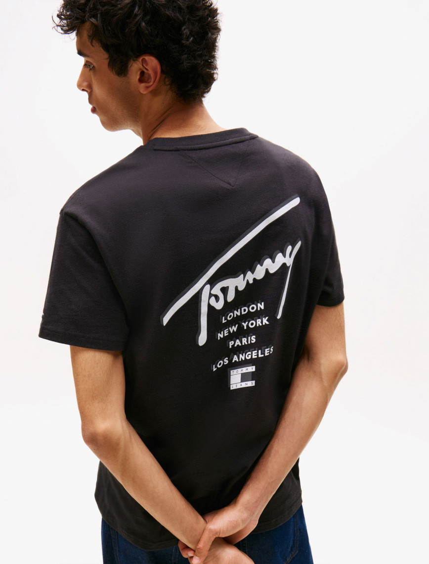 Tommy Jeans Regular Sign City Erkek Siyah T-Shirt Tommy Jeans Regular Sign City Erkek Siyah T-Shirt