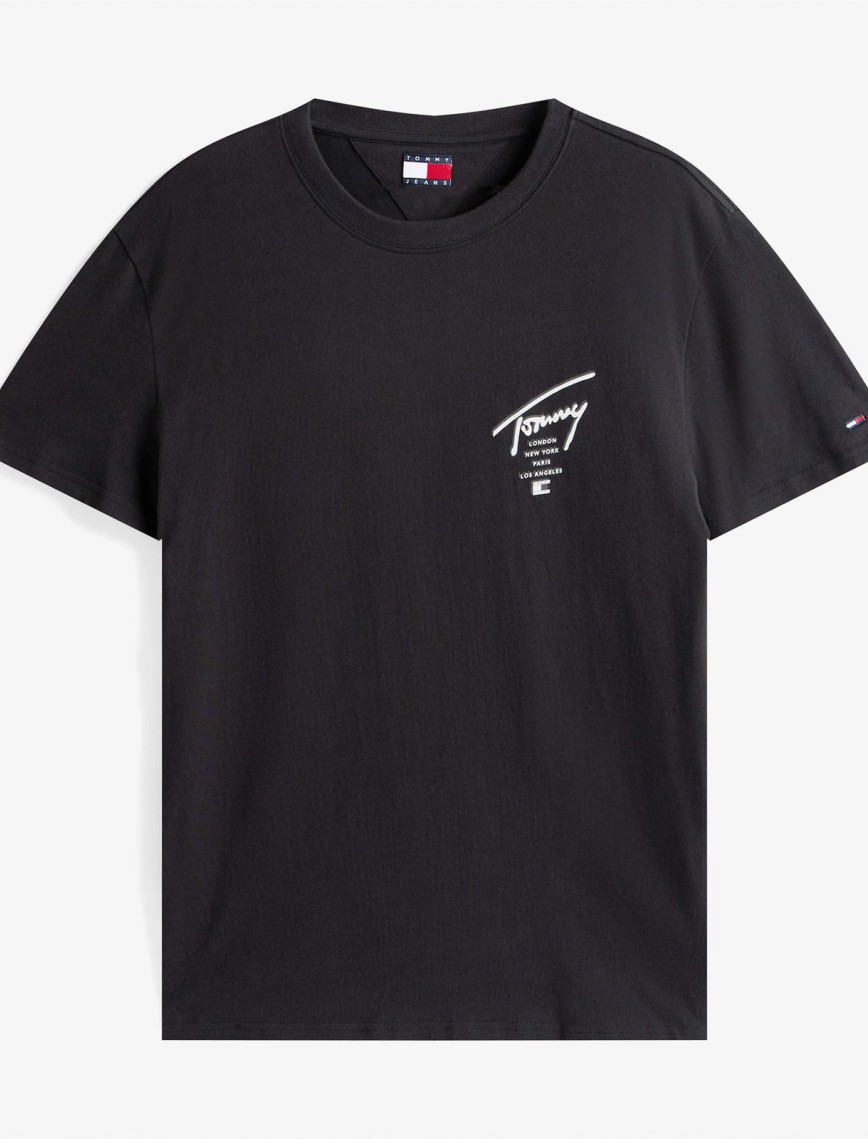 Tommy Jeans Regular Sign City Erkek Siyah T-Shirt Tommy Jeans Regular Sign City Erkek Siyah T-Shirt