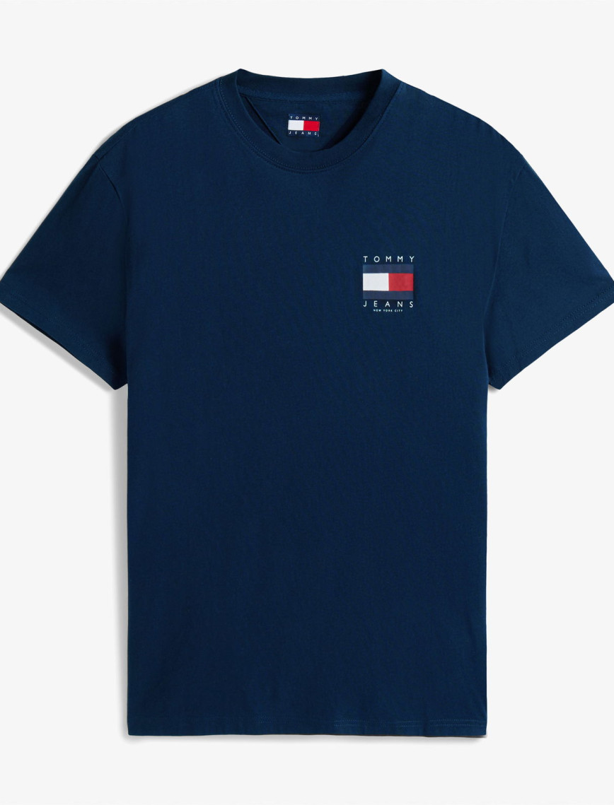 Tommy Jeans Regular Flag Erkek Mavi T-Shirt Tommy Jeans Regular Flag Erkek Mavi T-Shirt