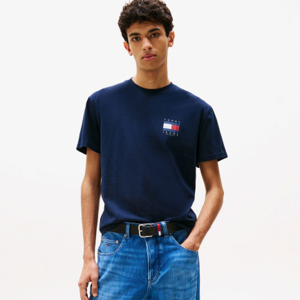 Tommy Jeans Regular Flag Erkek Mavi T-Shirt Tommy Jeans Regular Flag Erkek Mavi T-Shirt