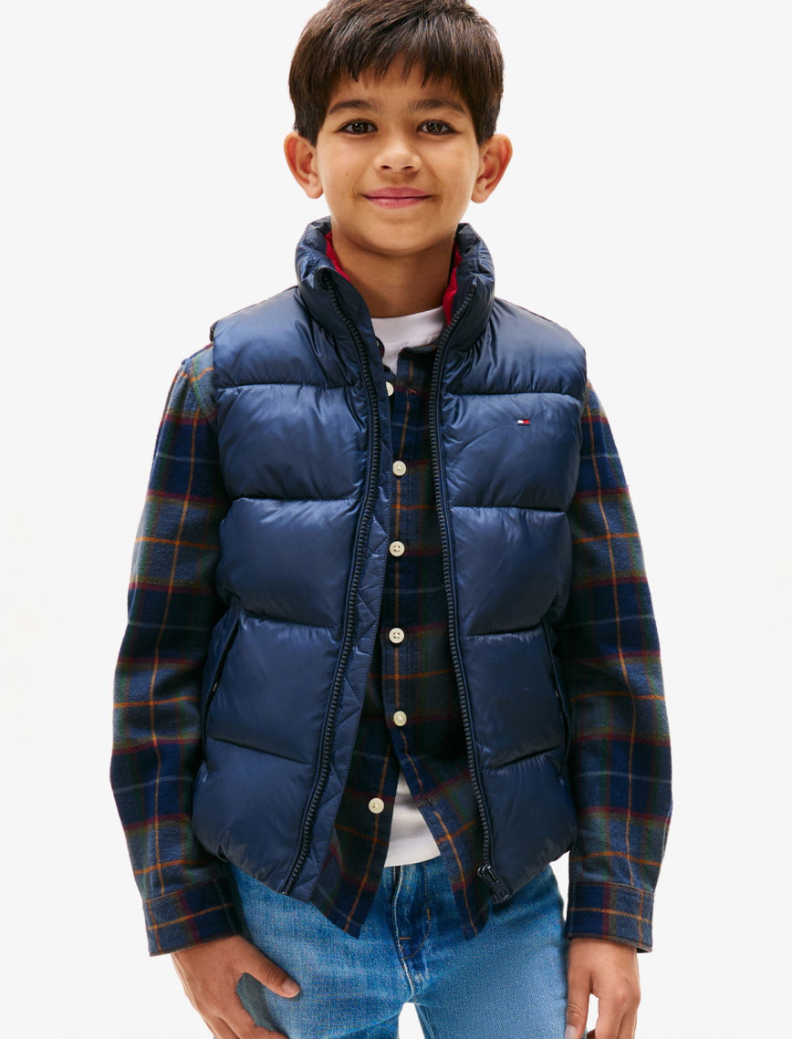 Tommy Hilfiger Essential Padded Çocuk Mavi Yelek Tommy Hilfiger Essential Padded Çocuk Mavi Yelek