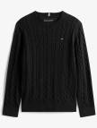 Tommy Hilfiger Cotton Cable Çocuk Siyah Kazak Tommy Hilfiger Cotton Cable Çocuk Siyah Kazak