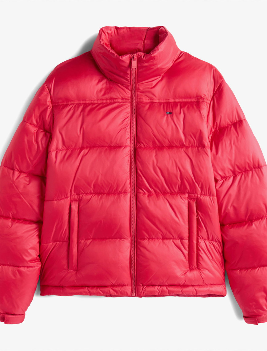 Tommy Jeans Hood Essentials Kadın Pembe Puffer Mont Tommy Jeans Hood Essentials Kadın Pembe Puffer Mont
