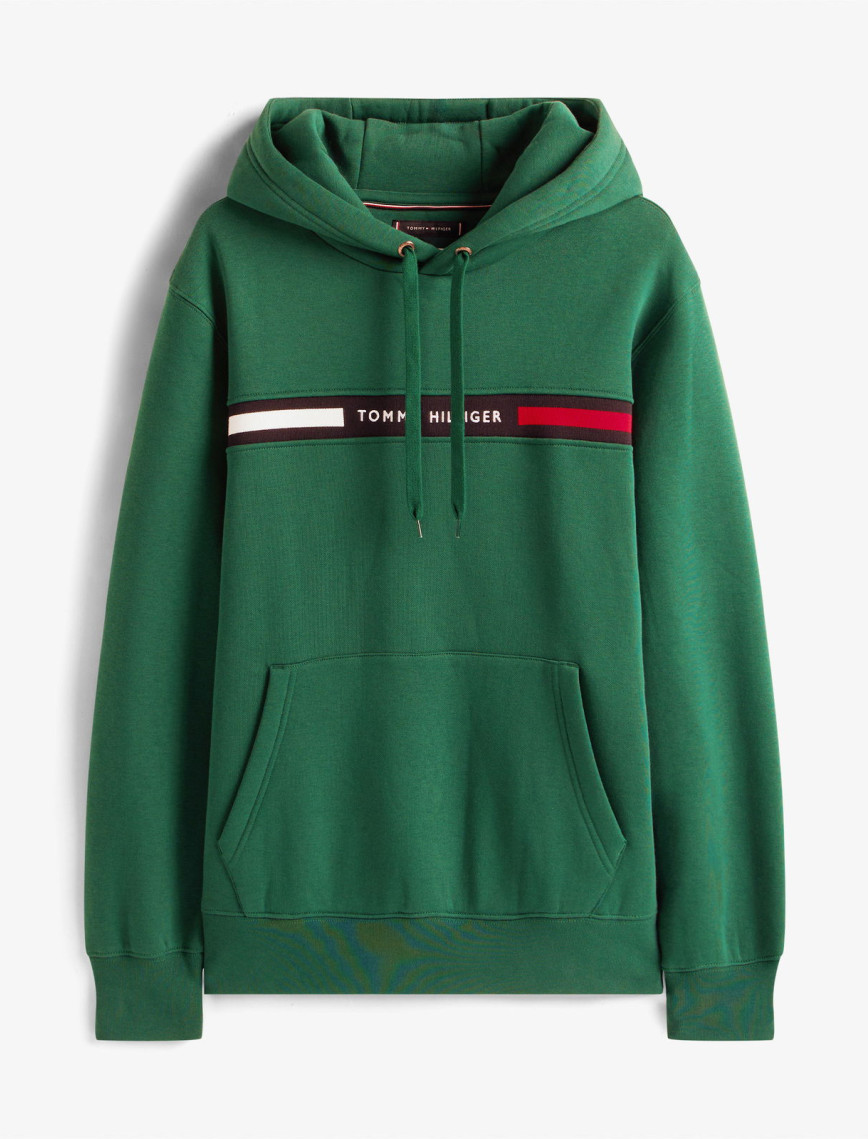 Tommy Hilfiger Chest Insert Erkek Yeşil Hoodie Tommy Hilfiger Chest Insert Erkek Yeşil Hoodie