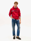 Tommy Hilfiger Chest Insert Erkek Kırmızı Hoodie Tommy Hilfiger Chest Insert Erkek Kırmızı Hoodie