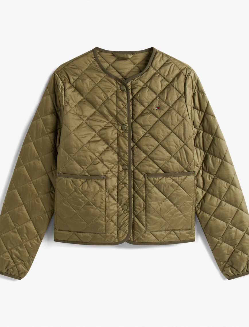 Tommy Hilfiger Padded Regular Quilted Kadın Yeşil Puffer Mont Tommy Hilfiger Padded Regular Quilted Kadın Yeşil Puffer Mont