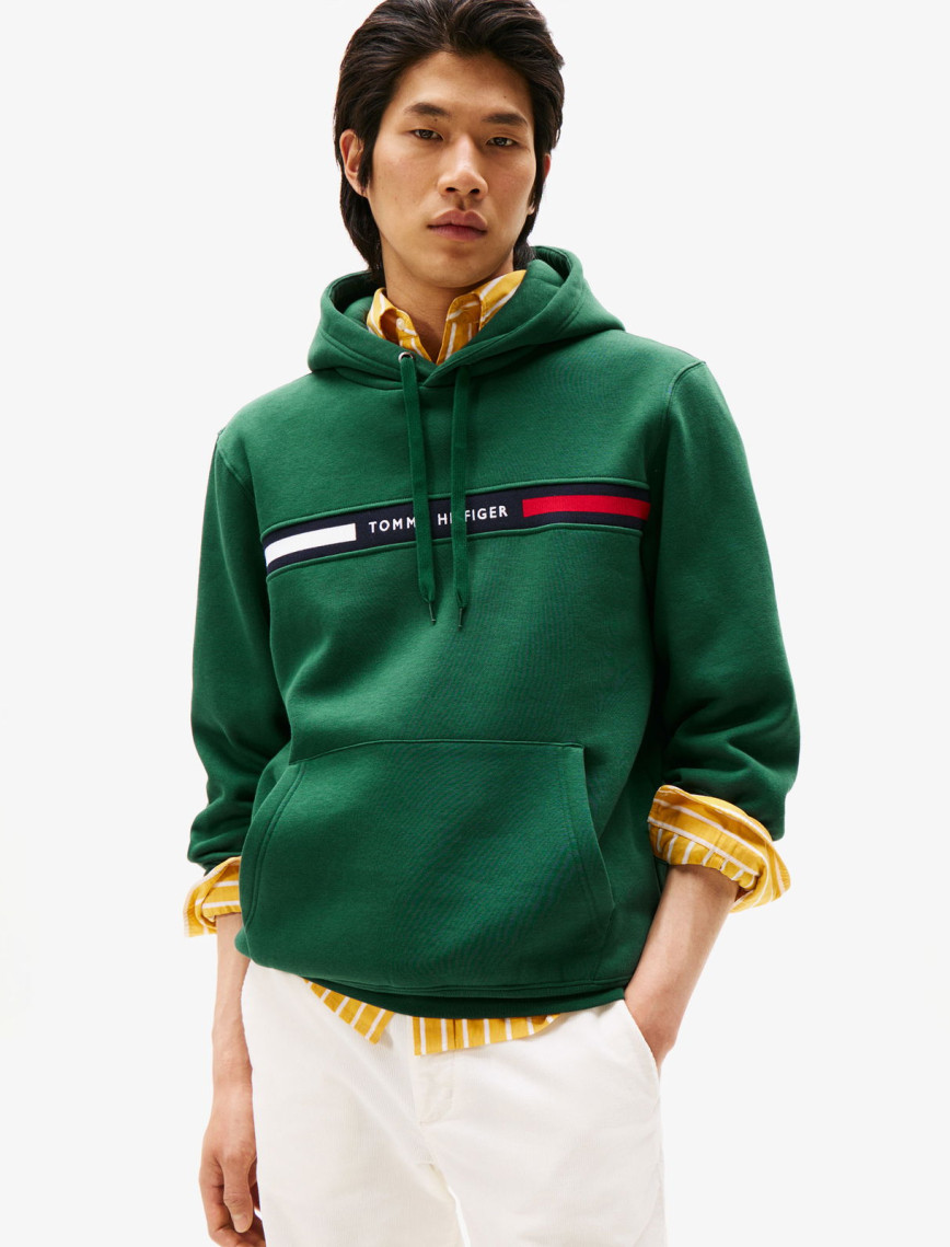 Tommy Hilfiger Chest Insert Erkek Kırmızı Hoodie Tommy Hilfiger Chest Insert Erkek Kırmızı Hoodie
