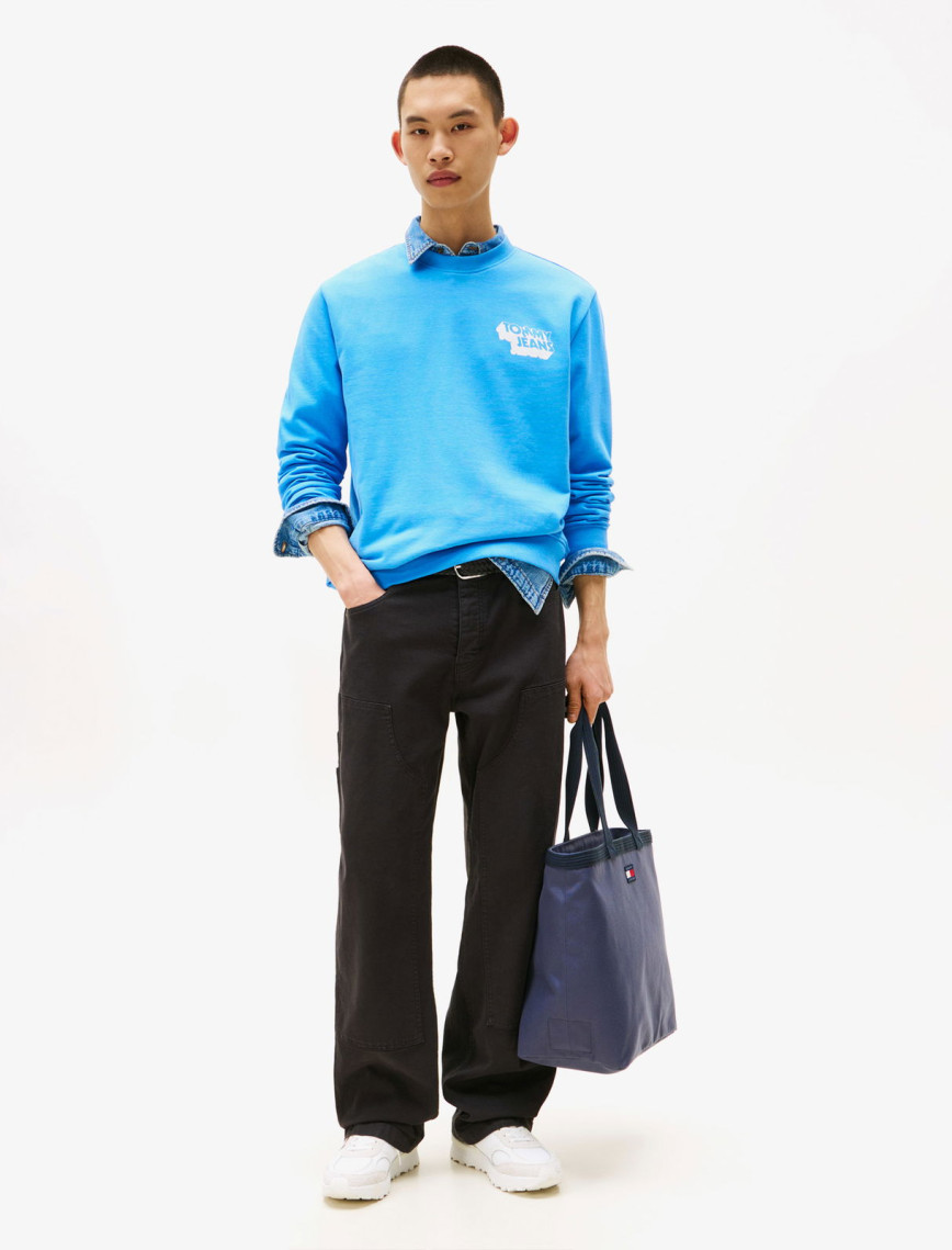 Tommy Jeans Regular Stack Erkek Mavi Sweatshirt Tommy Jeans Regular Stack Erkek Mavi Sweatshirt