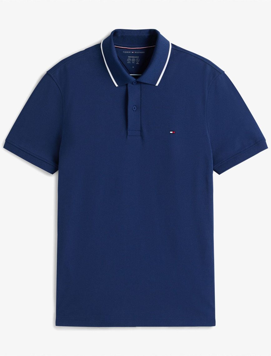 Tommy Hilfiger Performance Pique Regular Tipped Erkek Mavi Polo Tommy Hilfiger Performance Pique Regular Tipped Erkek Mavi Polo
