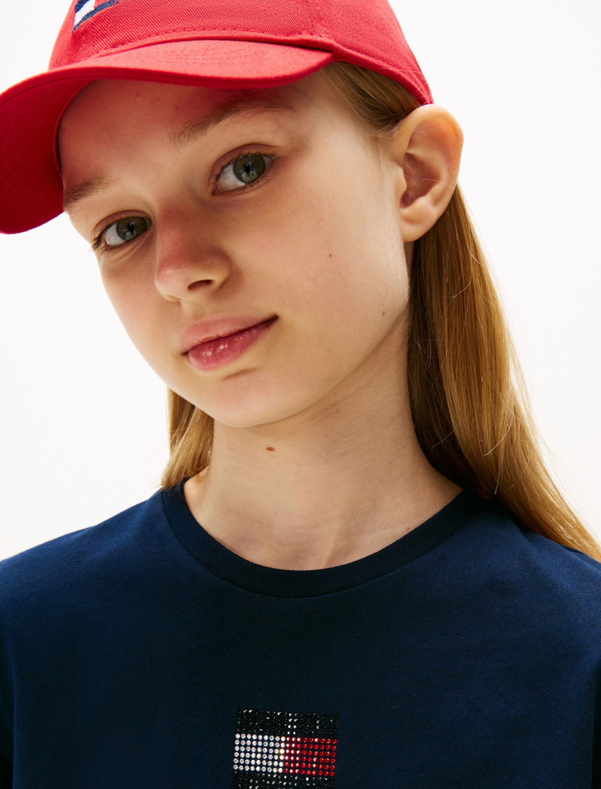 Tommy Hilfiger Rhine Stone Flag Çocuk Mavi T-Shirt Tommy Hilfiger Rhine Stone Flag Çocuk Mavi T-Shirt
