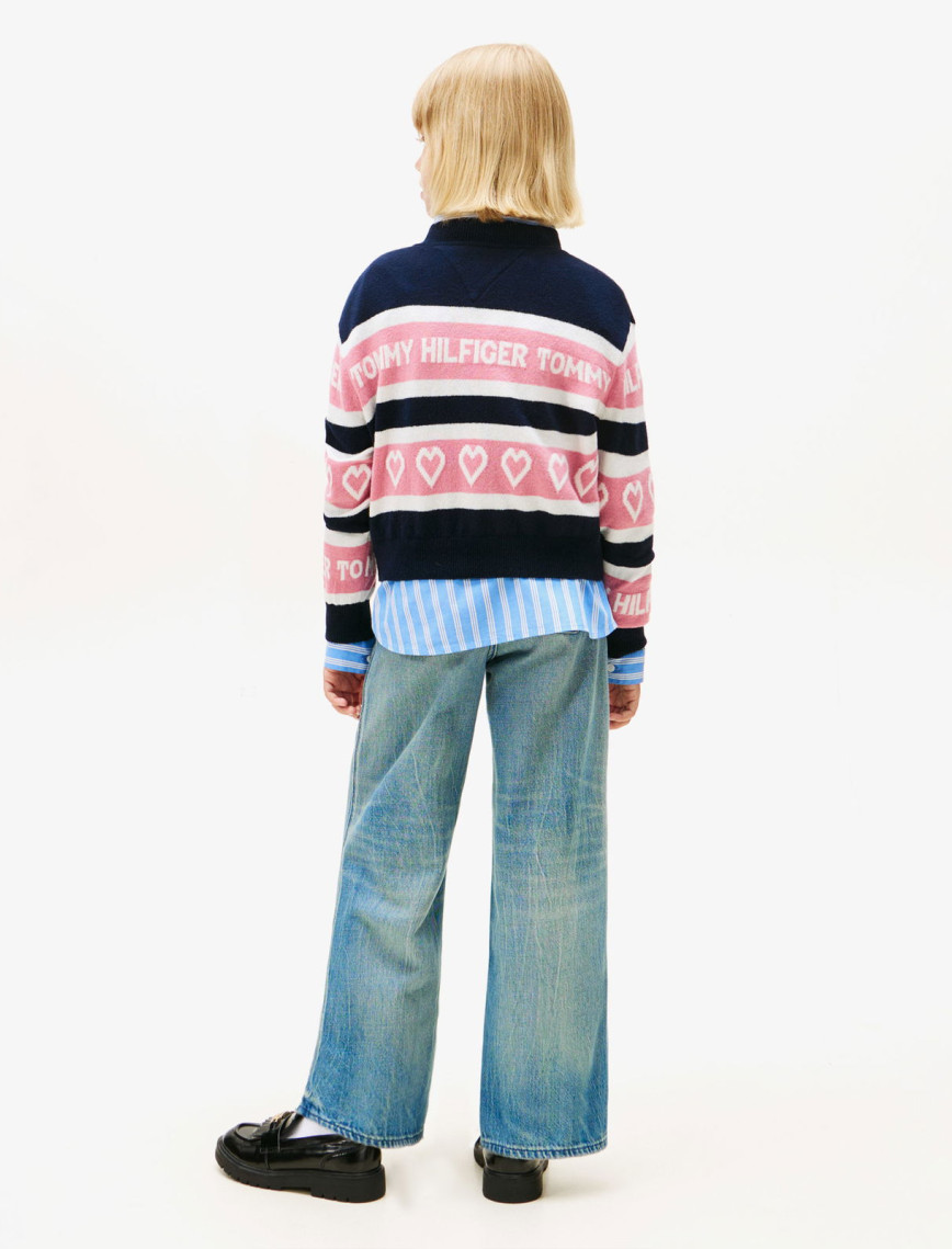 Tommy Hilfiger Intarsia Çocuk Mavi Kazak Tommy Hilfiger Intarsia Çocuk Mavi Kazak