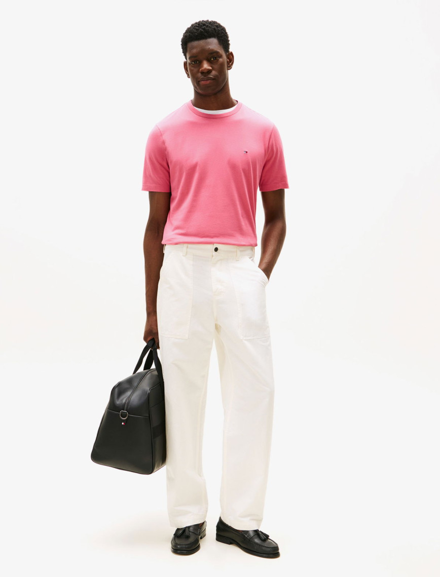 Tommy Hilfiger Essentials Seasonal Fit Solid Erkek Pembe T-Shirt Tommy Hilfiger Essentials Seasonal Fit Solid Erkek Pembe T-Shirt