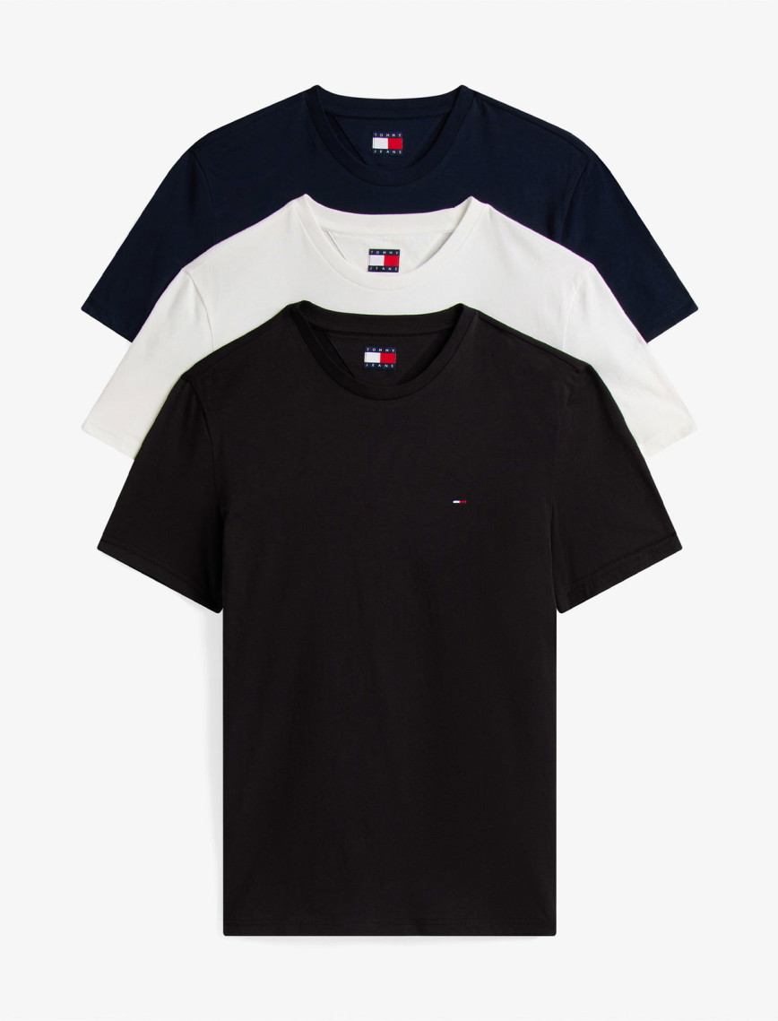 Tommy Jeans Xslim 3'lü Erkek Renkli T-Shirt Tommy Jeans Xslim 3'lü Erkek Renkli T-Shirt