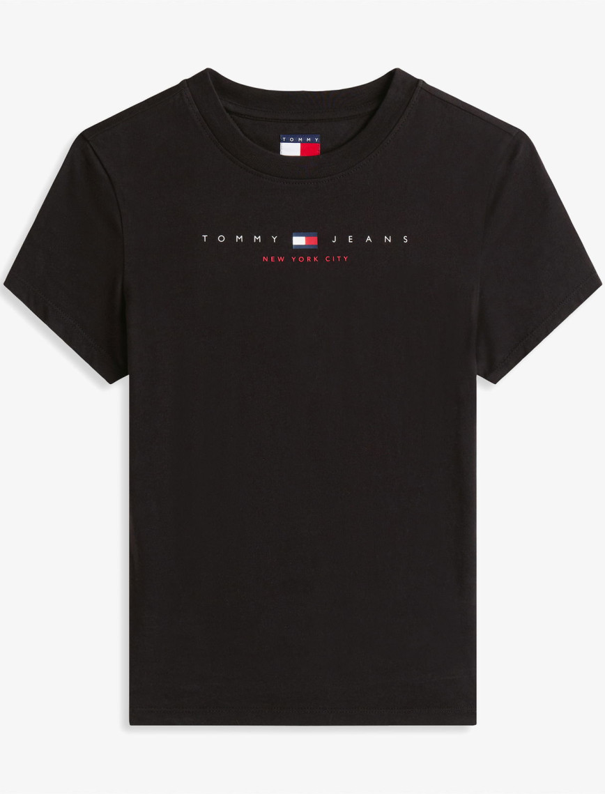 Tommy Jeans Slim Linear Kadın Siyah T-Shirt Tommy Jeans Slim Linear Kadın Siyah T-Shirt