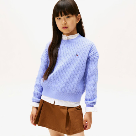 Tommy Hilfiger Cable Çocuk Mavi Kazak Tommy Hilfiger Cable Çocuk Mavi Kazak