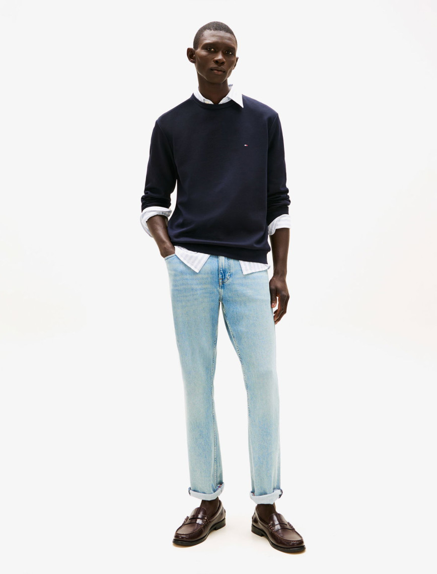 Tommy Hilfiger Essential Intechno Yuvarlak Yaka Erkek Mavi Sweatshirt Tommy Hilfiger Essential Intechno Yuvarlak Yaka Erkek Mavi Sweatshirt