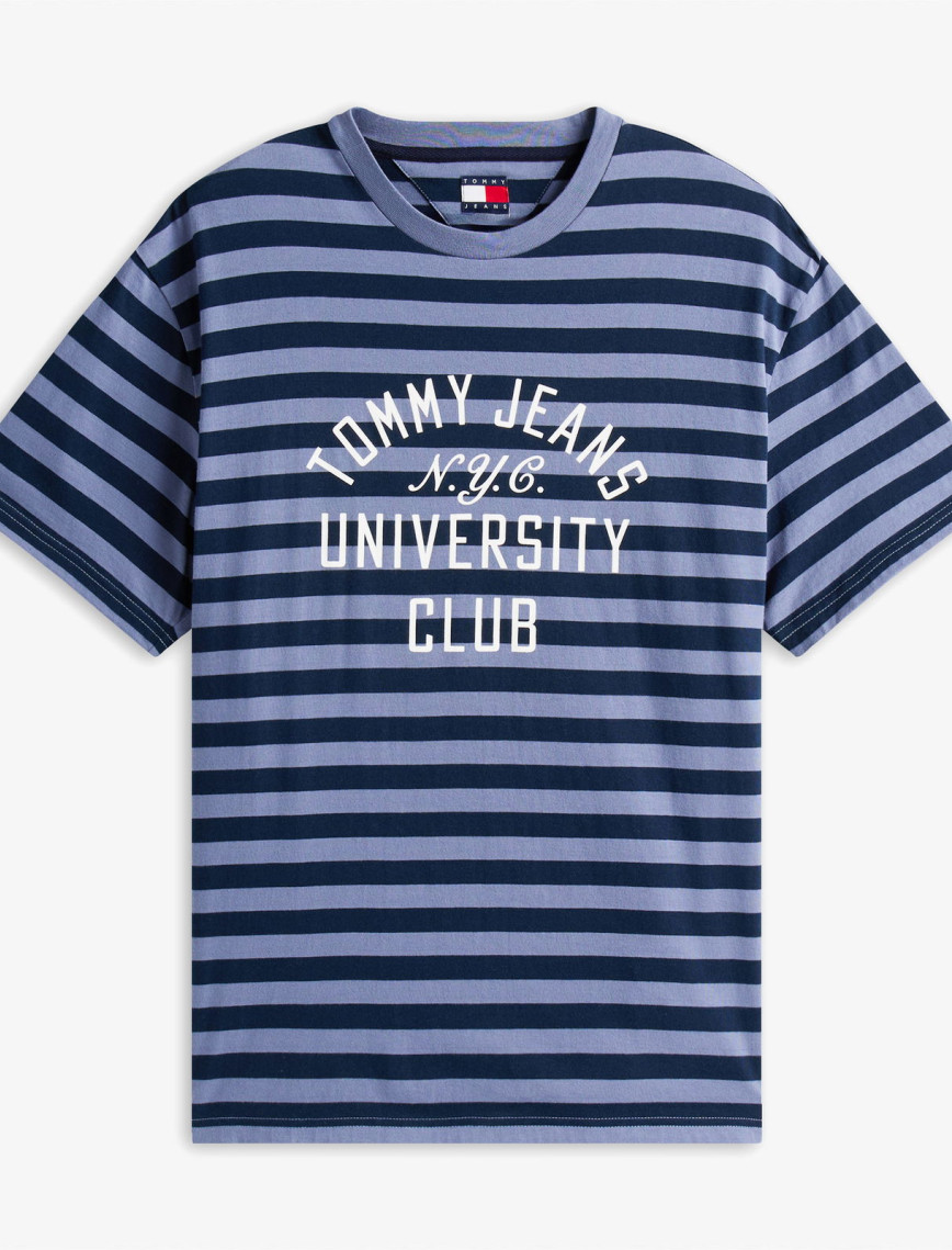 Tommy Jeans Relax Stripe Erkek Mavi T-Shirt Tommy Jeans Relax Stripe Erkek Mavi T-Shirt