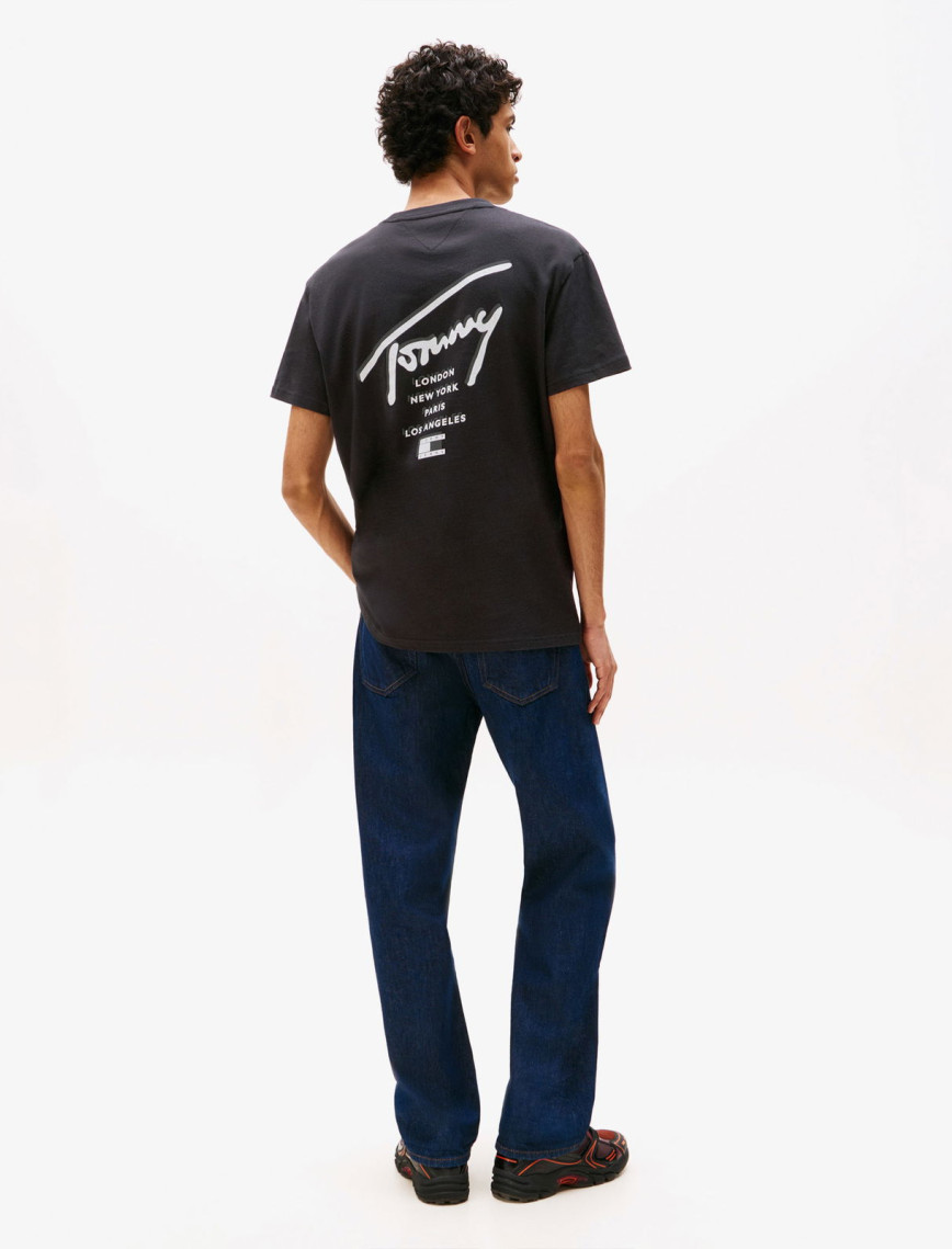 Tommy Jeans Regular Sign City Erkek Siyah T-Shirt Tommy Jeans Regular Sign City Erkek Siyah T-Shirt