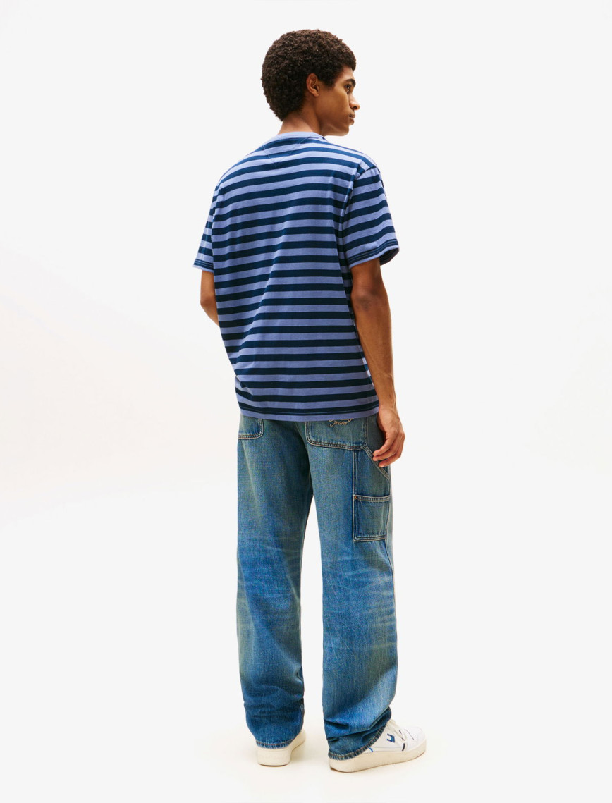 Tommy Jeans Relax Stripe Erkek Mavi T-Shirt Tommy Jeans Relax Stripe Erkek Mavi T-Shirt
