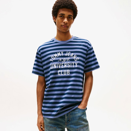 Tommy Jeans Relax Stripe Erkek Mavi T-Shirt Tommy Jeans Relax Stripe Erkek Mavi T-Shirt