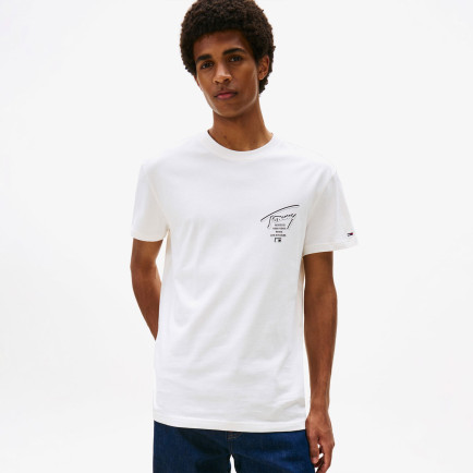 Tommy Jeans Regular Sign City Erkek Beyaz T-Shirt Tommy Jeans Regular Sign City Erkek Beyaz T-Shirt