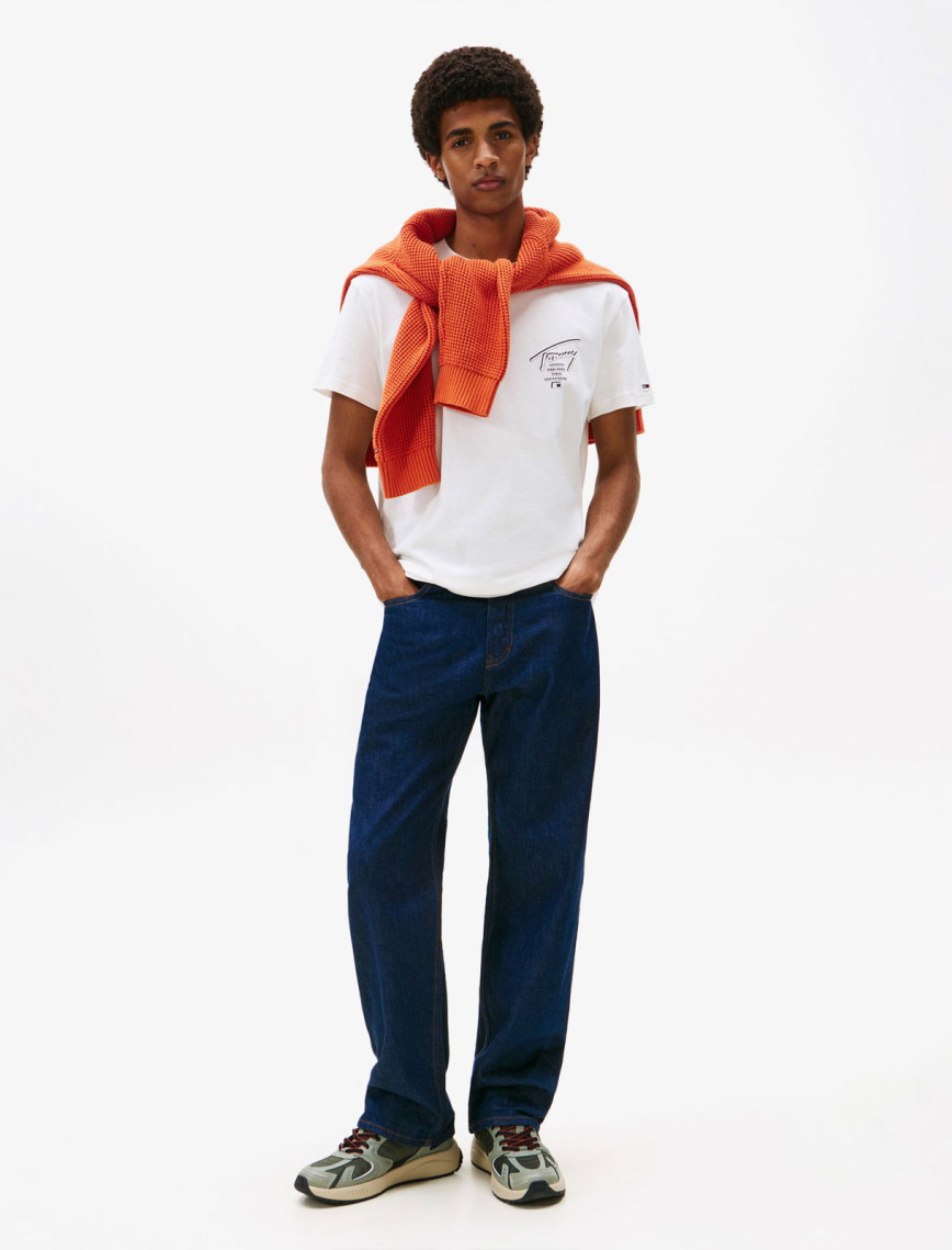 Tommy Jeans Regular Sign City Erkek Beyaz T-Shirt Tommy Jeans Regular Sign City Erkek Beyaz T-Shirt