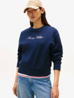 Tommy Hilfiger Lurex Script Regular Kadın Beyaz Sweatshirt Tommy Hilfiger Lurex Script Regular Kadın Beyaz Sweatshirt