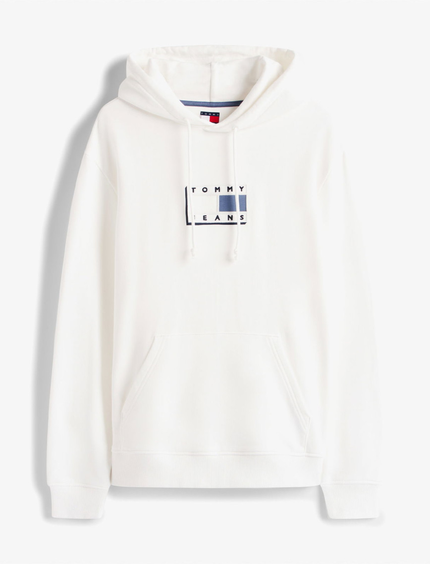 Tommy Jeans Regular Pop Flag Erkek Beyaz Hoodie Tommy Jeans Regular Pop Flag Erkek Beyaz Hoodie