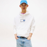 Tommy Jeans Regular Pop Flag Erkek Beyaz Hoodie Tommy Jeans Regular Pop Flag Erkek Beyaz Hoodie